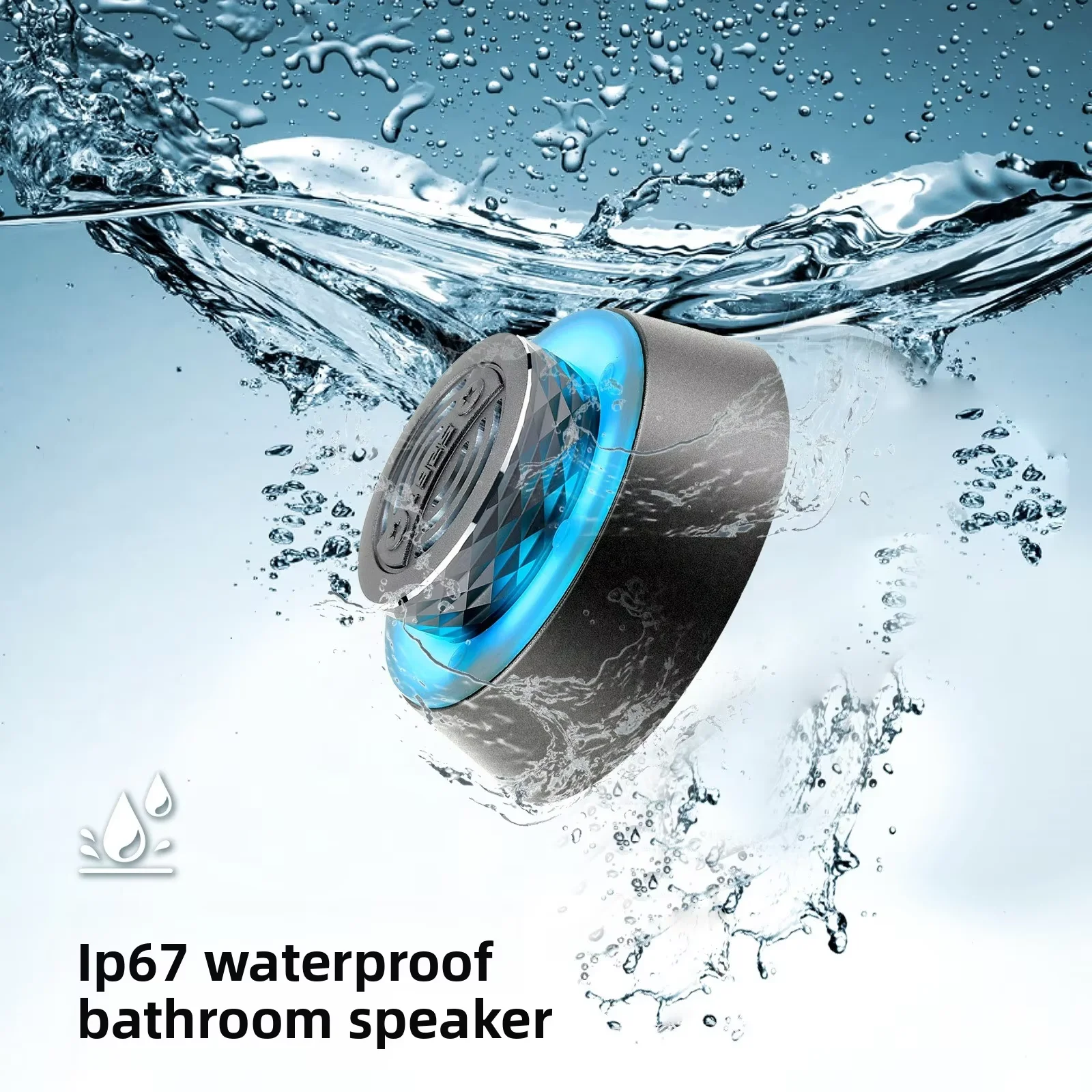 

Водонепроницаемая металлическая Bluetooth-колонка BR001 с креплением на присоске, подсветкой и функцией TWS для ванной комнаты (серия Soundbox)