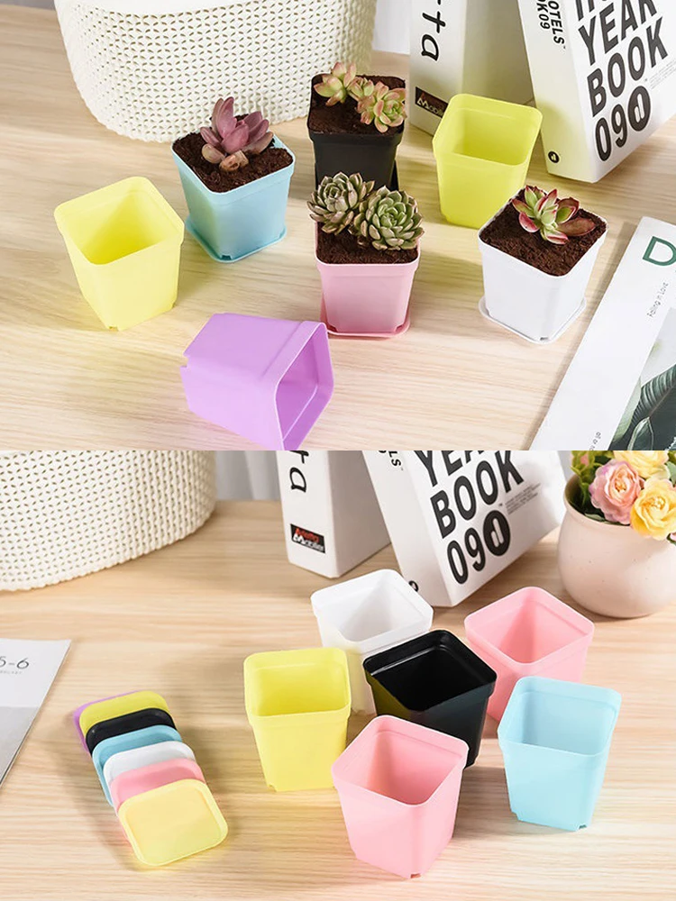 10/20 stücke Mini Blumentopf Kunststoff Sukkulente Topf Haushalt Büro Schreibtisch Garten Balkon Dekoration Pflanzung Versorgung TMZ – Detail 9
