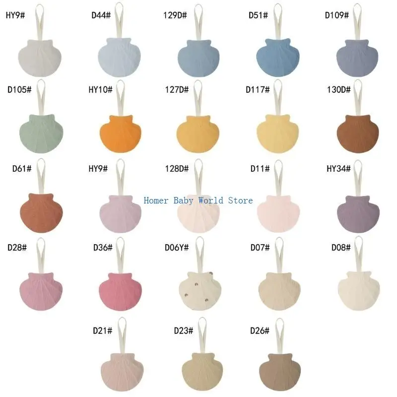 

B2QD Baby Pacifier Clip Chain Pendant Soft Cotton Shell-shape Clip Holder Decorations