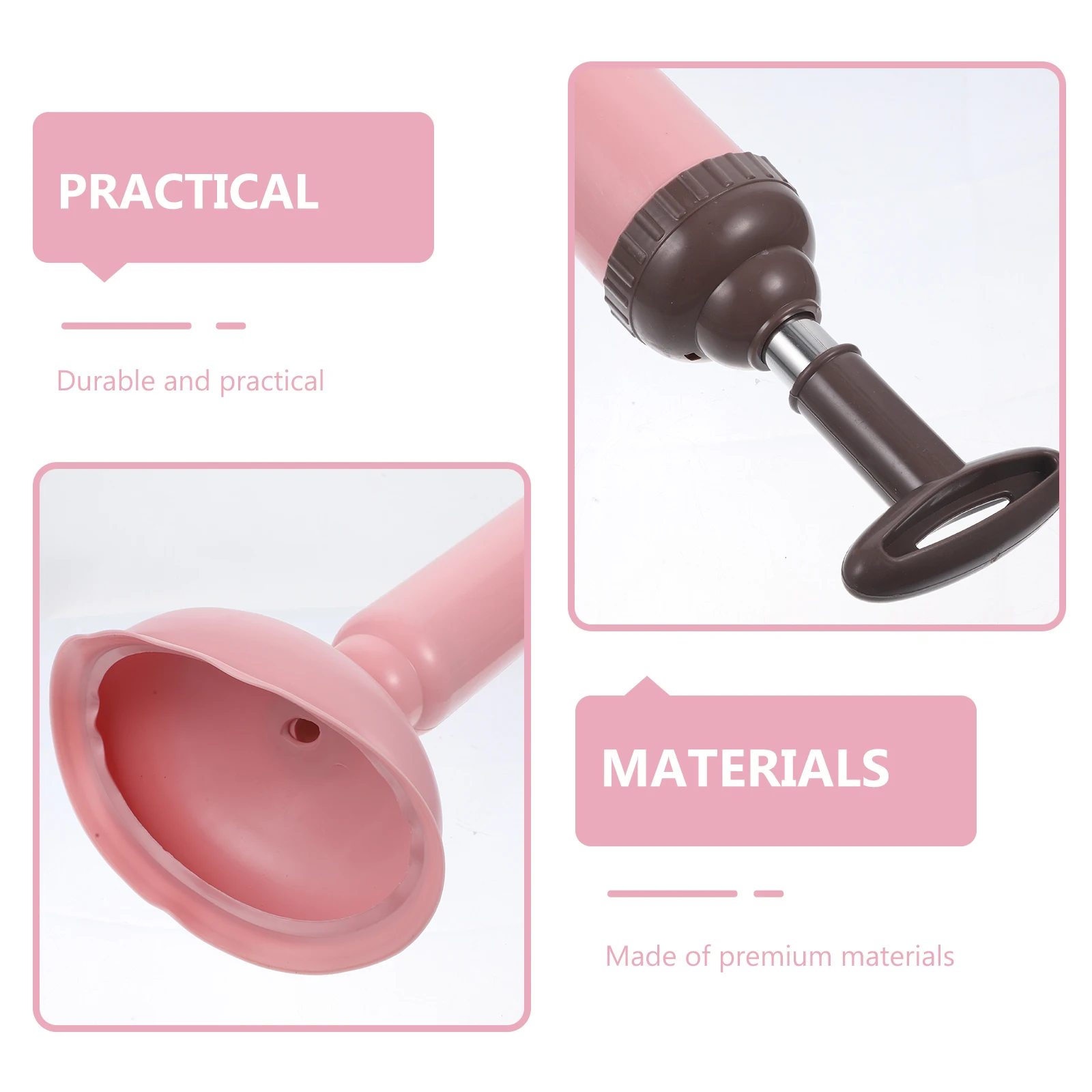 

1Pcs Strong Suction Toilet Plunger Premium Material Handle Unclogging Tool for Home Office Bathroom Cleaning Accessory