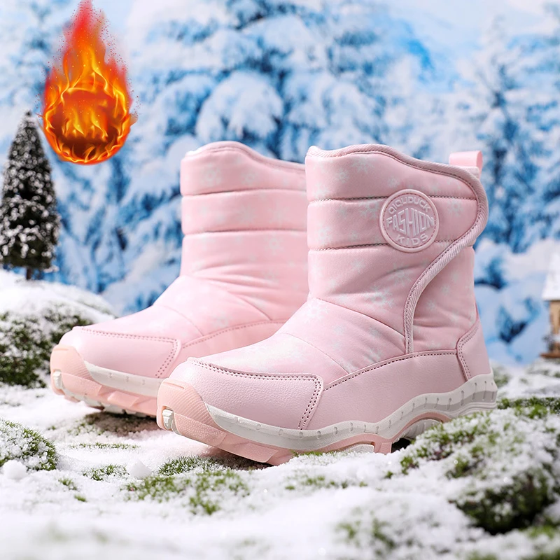 

Winter Warm Shoes Outdoor waterproof Anti slip Snow Boots Children Winter High cut Cold resistant Boots Youth Fashion Sneaker