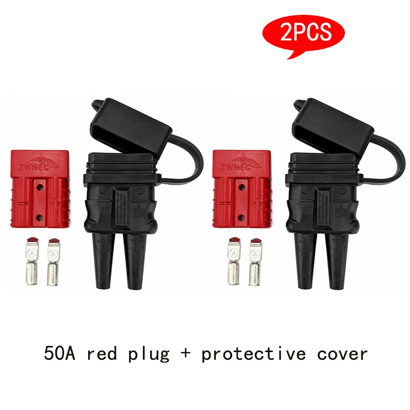 Suitable for Anderson 50A High-Power Plug Male and Female Connectors 50A 8Awg 10Awg with Charging and Discharging Ports, Outdoor Waterproof