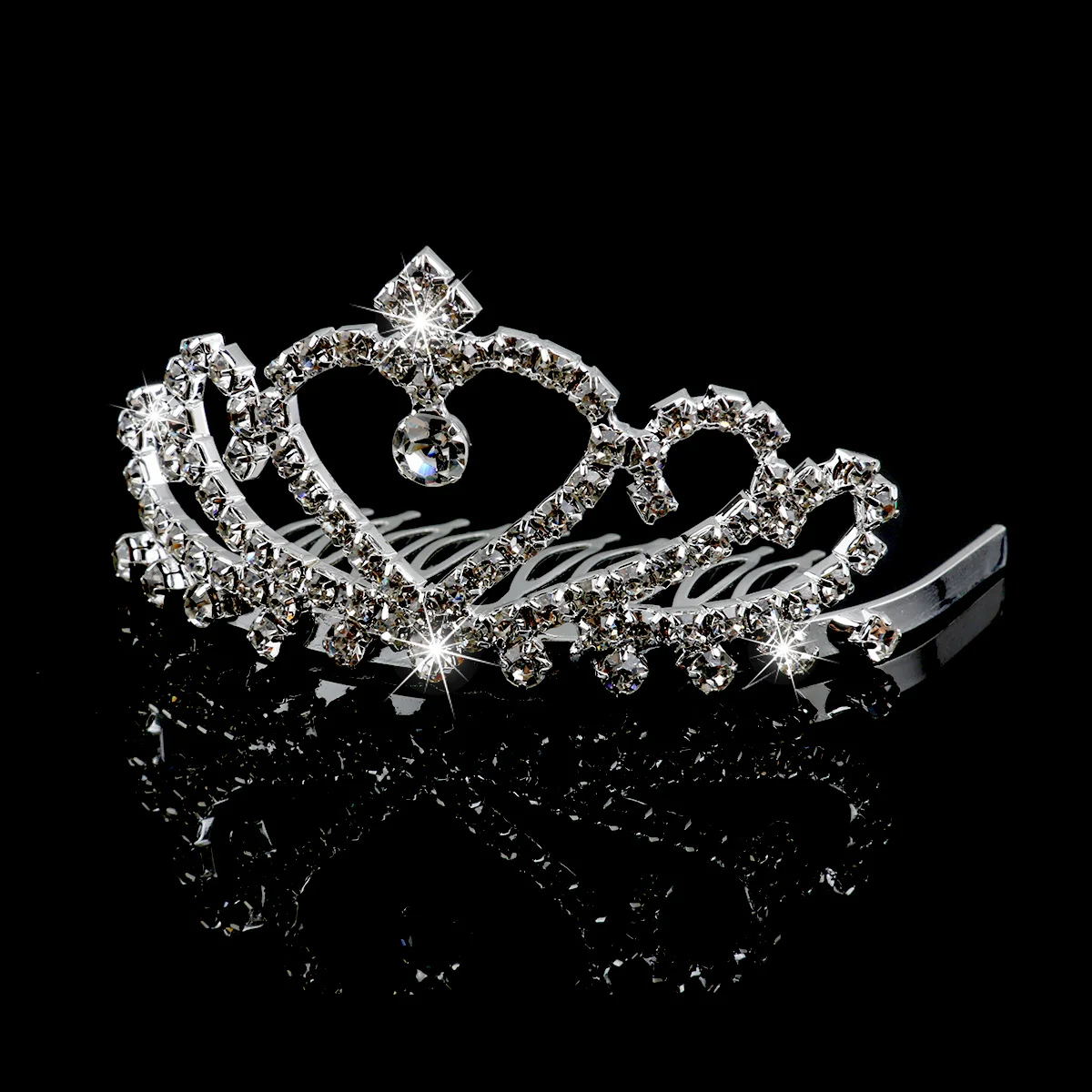 

Silver Sparkling Crystal Rhinestones Crown Tiara Headband Bridal Wedding Engagement Prom Charming Crystal Rhinestone Headband