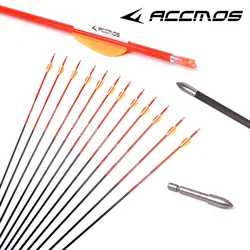 Pure Carbon Arrow Spine for Compound or Recurve Bow Shooting, ID 4.2mm, 400, 500, 600, 700, 800, 900, 1000, Archery, 12Pcs