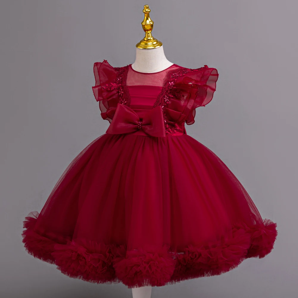 

Girls' dress; new forest style sweet dress for girls; super fairy princess dress with puffy tulle; flower girl and performance