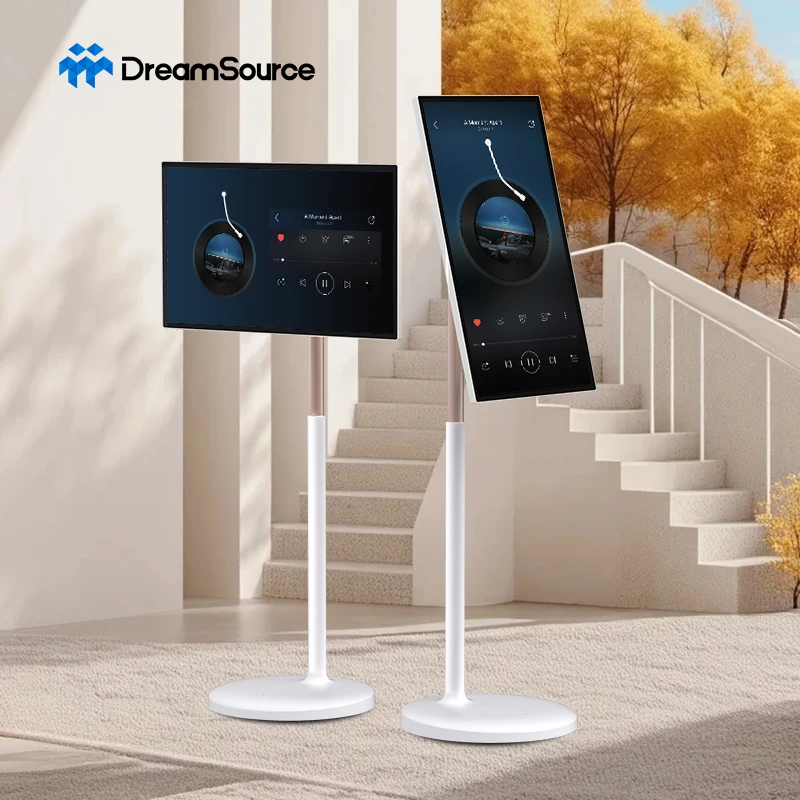

Уличный вращающийся LED-телевизор с подставкой, портативный сенсорный монитор, Android Smart TV на колесах