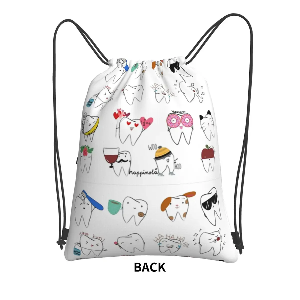 Mix-Molar Teeth Tooth Portable Backpacks Drawstring Bag Multi-function Drawstring Bundle Pocket Sundries Bags For School Student