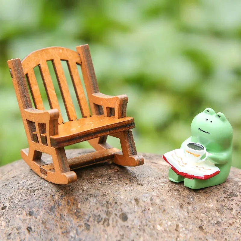 

New Frog Rocker Chair Cute Japanese Healing Small Decoration Office Desktop Decoration Car Center Control Decoration Very Small