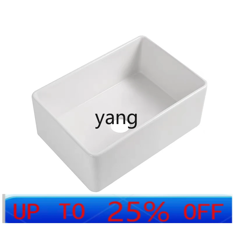 CX retro ceramic sink kitchen washing basin large single slot front semi-embedded