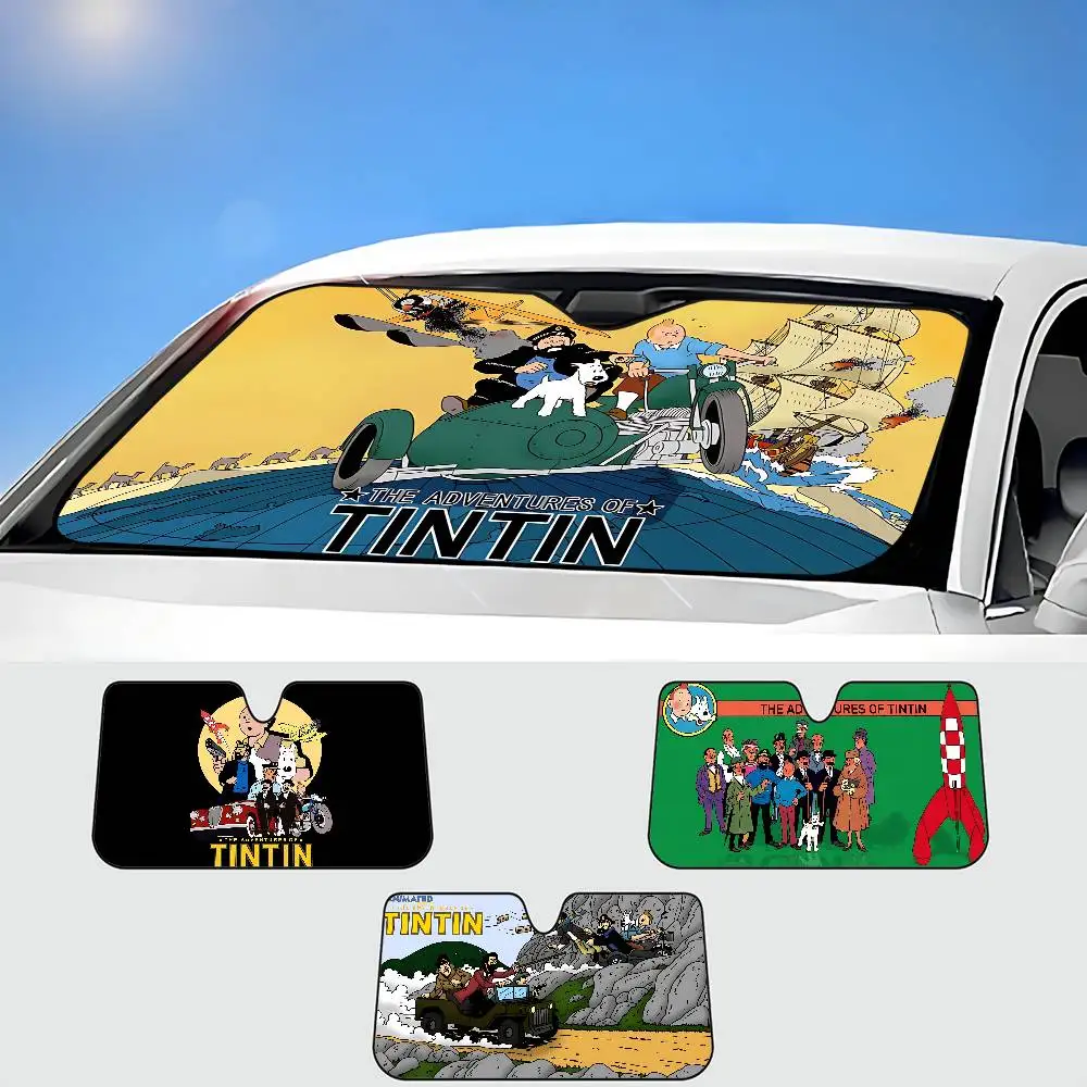 

Аниме T-The A-Adventures Of T-Tintins, автомобильная солнечная защита, солнцезащитный козырек на лобовое стекло с подогревом, чехол на лобовое стекло автомобиля