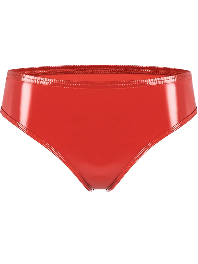 S-3XL Wet Look PVC Bikini Briefs Shorts Shiny PU Leather Trunks Tangas Women Hot Sexy Panties Calcinhas Thongs G Strings Bragas