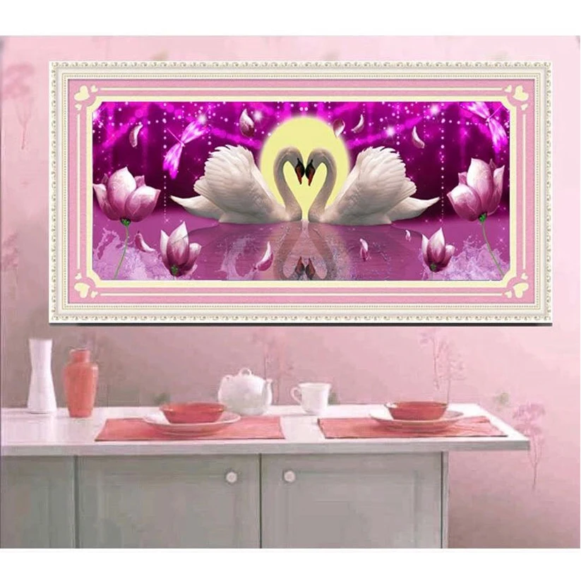 

5D DIY Diamond Painting Swan Animal Full Square Mosaic Cross Stitch Kit Diamond Embroidery Picture Rhinestone Wall Home Decor