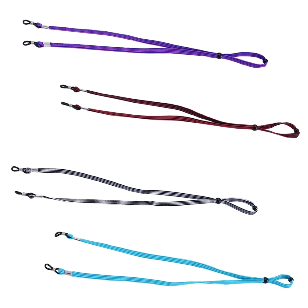 

4pcs Sports Glasses Rope Fiber Adjustable Non Skid Durable Fixing Lanyard For Sunglasses Accessories Labor Protection