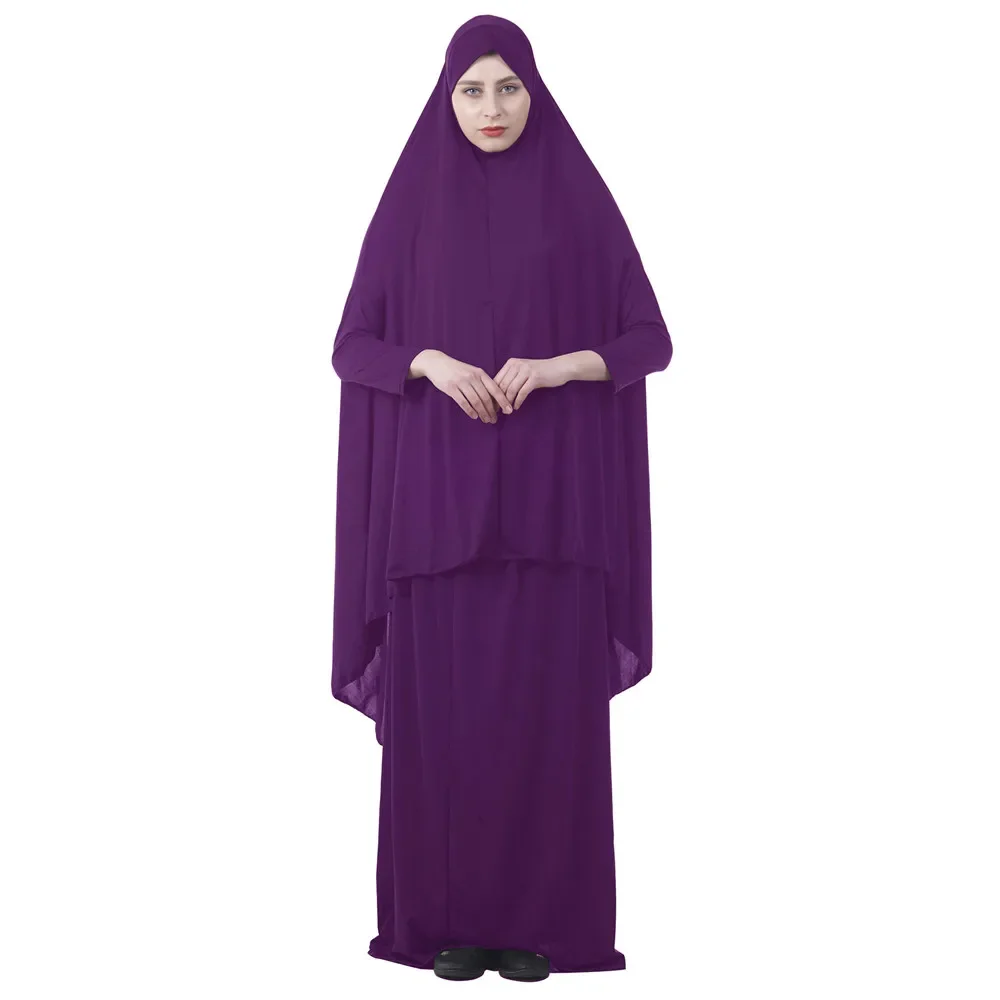 Conjunto de falda Khimar con capucha para mujer musulmana, ropa islámica de Ramadán, Eid Djellaba, Abaya, Turquía, caftán, vestido de oración, 2 piezas