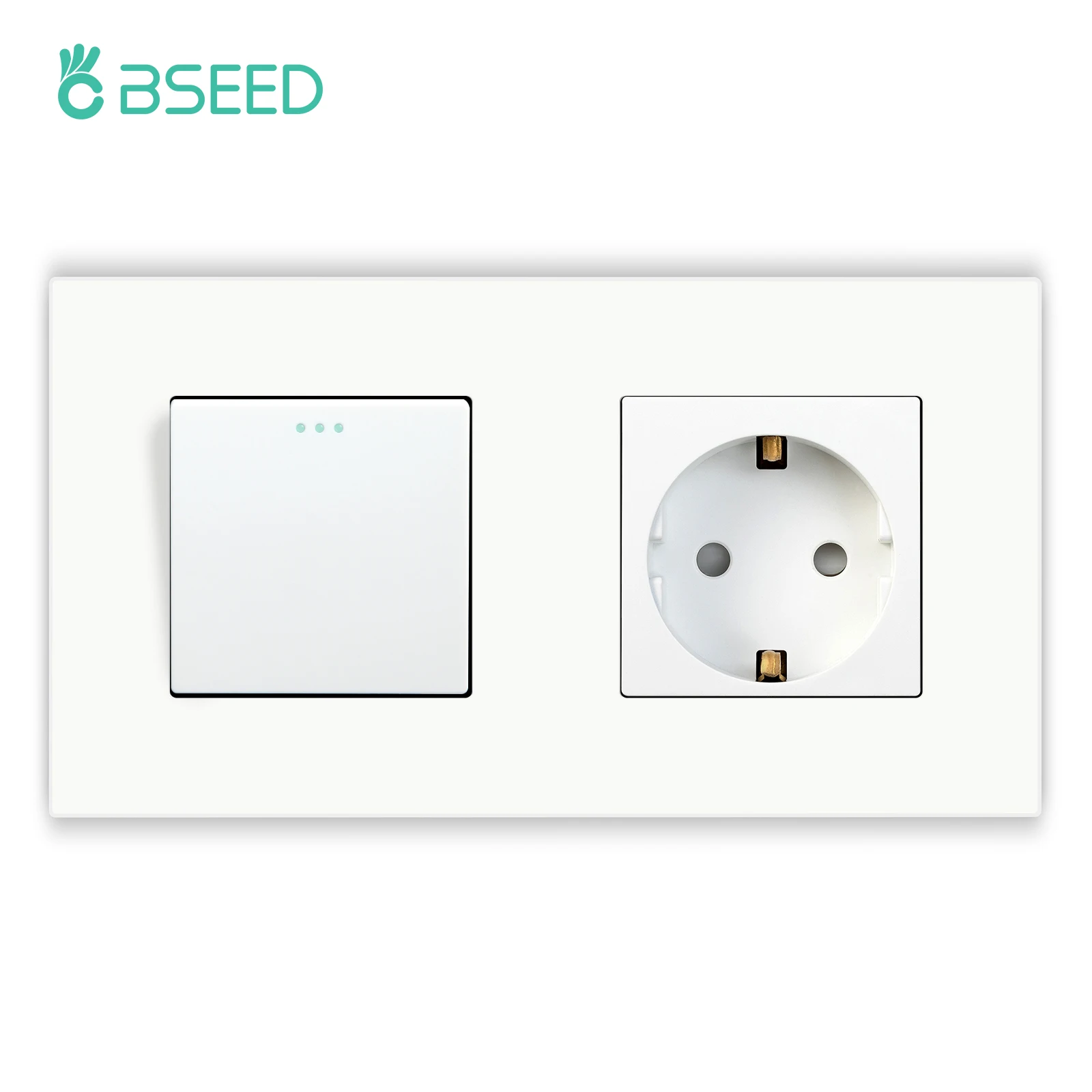 BSEED EU-Wandsteckdosen Typ C USB-Steckdosen Doppelte Steckdosen Dreifachsteckdosen Kunststoffrahmen Deutschland Steckdose mit Dual-USB