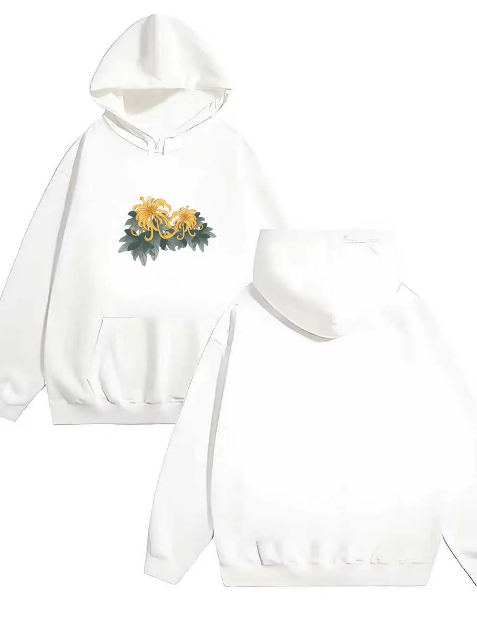 

2025 Модный бренд Y2k 330G, сверхпрочная толстовка с капюшоном и цветочным принтом для мужчин и женщин на Хэллоуин