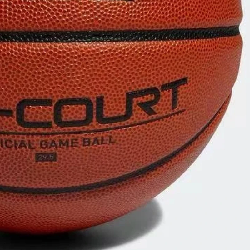 Adidas Pu Size 7 Training Basketball, Durable, Non-Slip, Moisture-Absorbing, Brick Red, Indoor and Outdoor Rubber Ball, Sports Logo, Polyurethane Synthetic Leather Hm4975