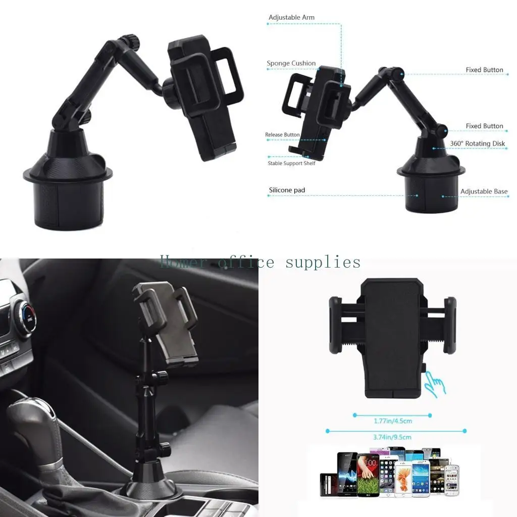 

K43B Cup Mount Outlet Heblete Dopectors для 3,5-7-дюймовых телефонов легко установить держатель GPS-крепления углеродного