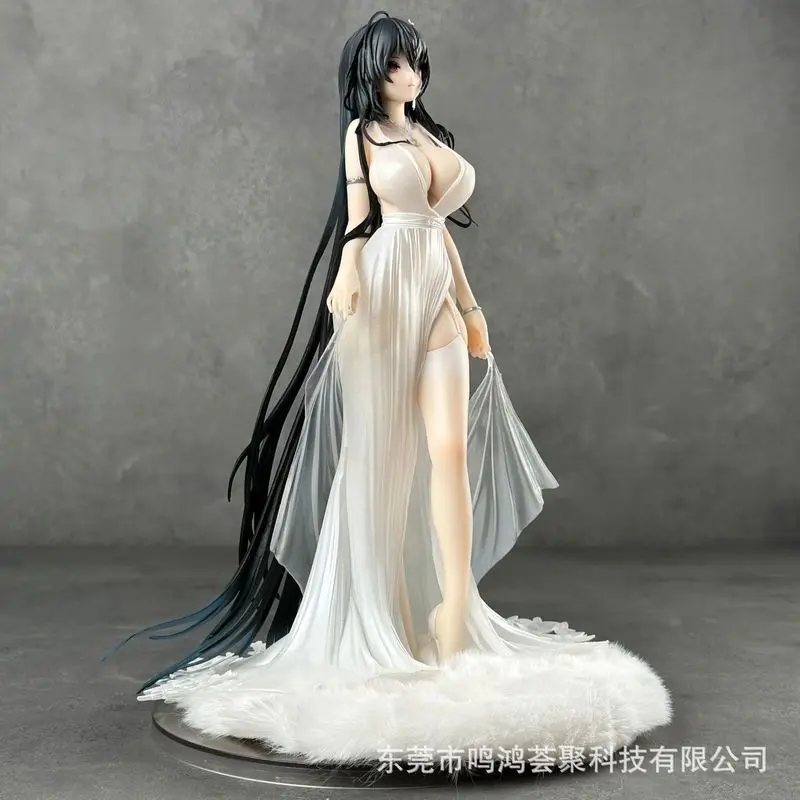 Figura de menina anime pintada à mão com saia Phoenix, modelo de vestido azul para decoração de mesa, presente colecionável exclusivo