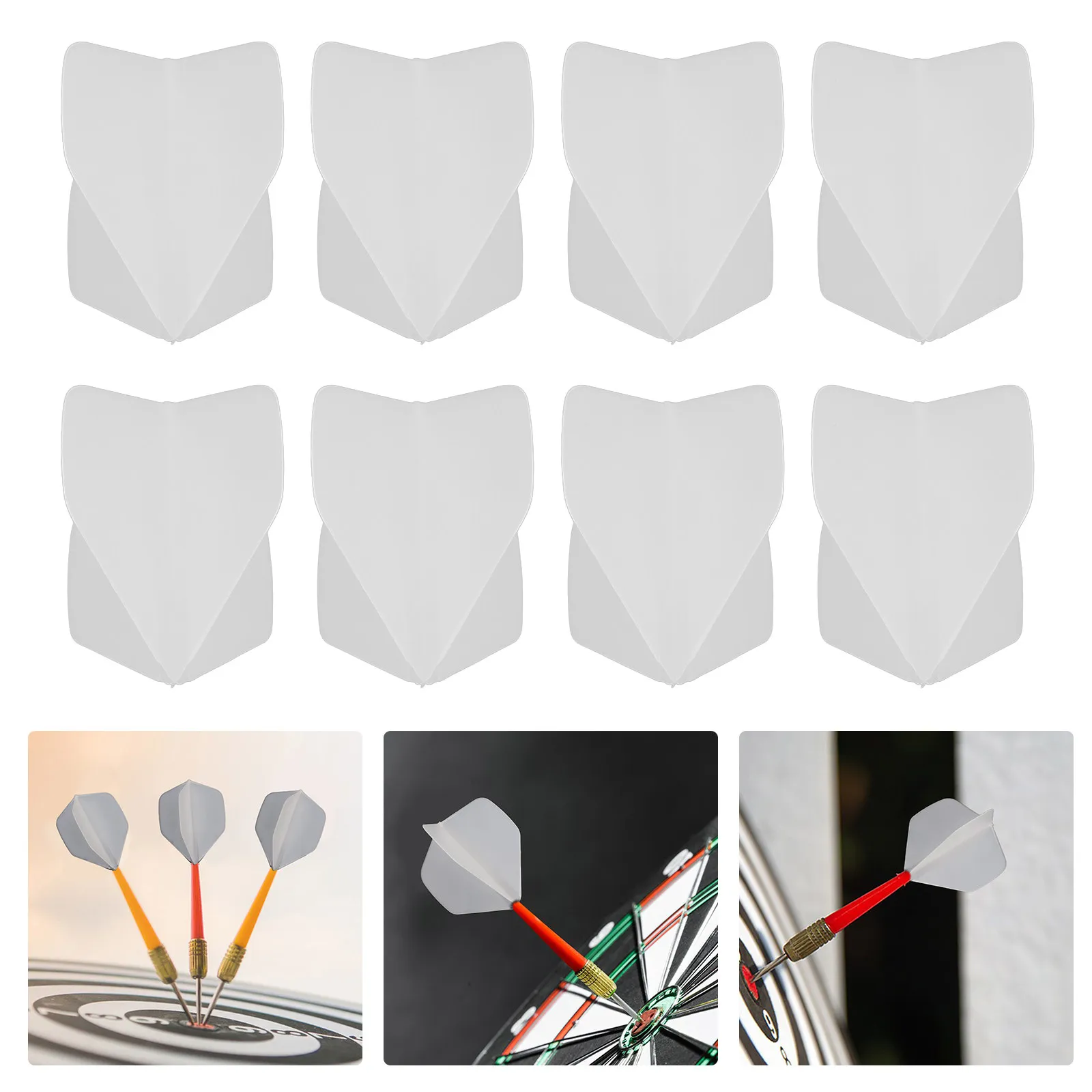 

30Pcs Dart Flights 2Ba White Plastic Fourwing Tail Wing for Steel Tip Soft Tip Enhanced Flight Control Accuracy