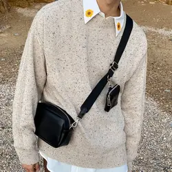 Korean Style Shoulder Bag with Mini Bag Pendant Women Male Fashion Crossbody Bag Handbag Ladies Casual Simple Small Square Bags