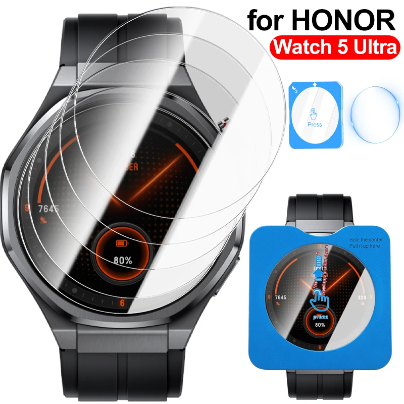 

1-4 шт. защитные пленки премиум-класса для Honor Watch 5 Ultra Smartwatch, пленка из закаленного стекла с твердостью 9H и комплектом автоматического выравнивания