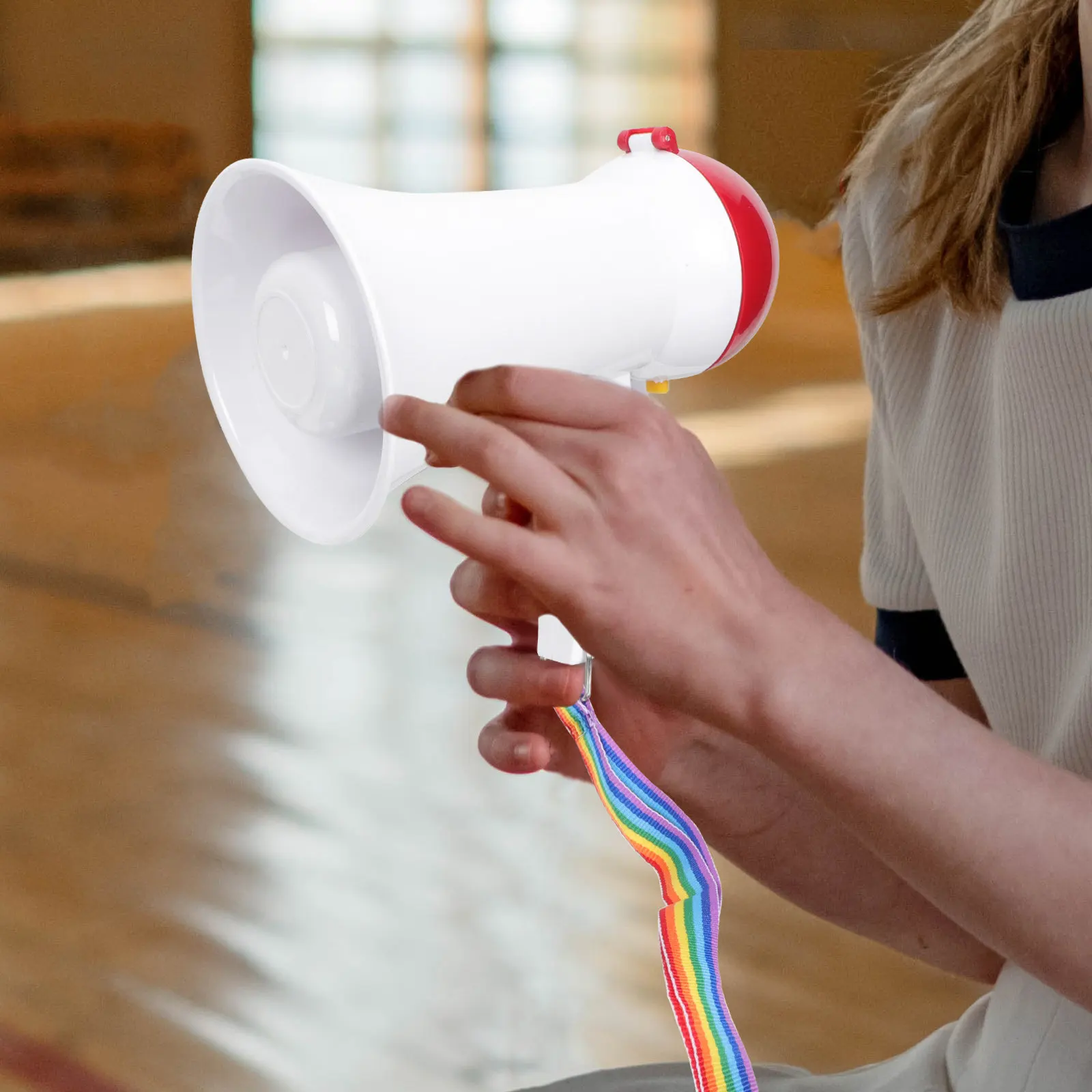 

Многофункциональный портативный громкоговоритель-мегафон из пластика для усиления голоса, для обучения, проведения объявлений, портативный, пластиковый