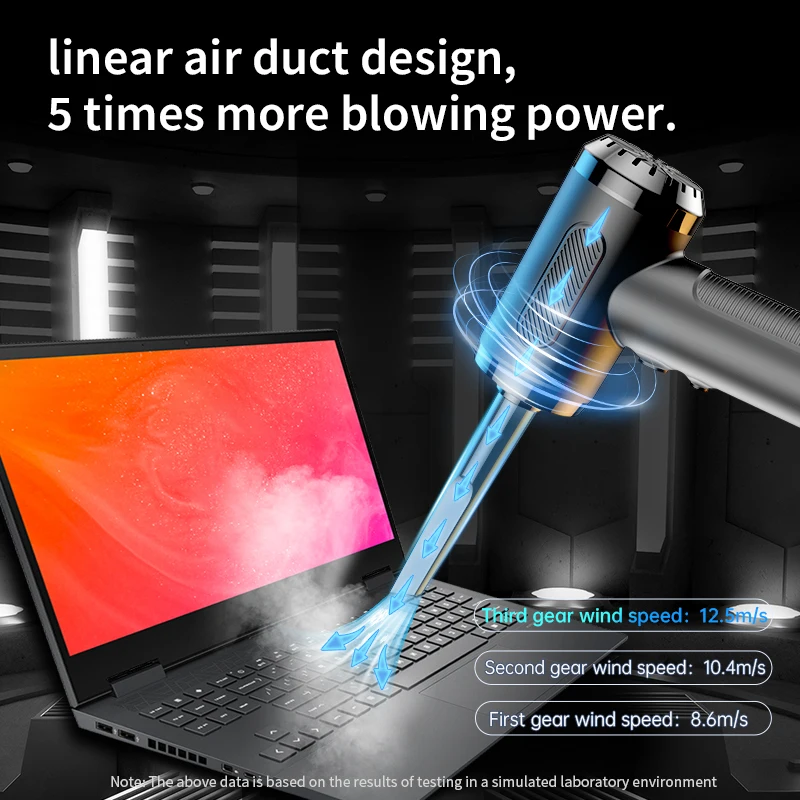 Cordless Air Duster Vacuum Cleaner 4 in 1 Brushless Motor Electric Blower Inflator Pump 50000RPM 3 Speed Adjustable Rechargeable