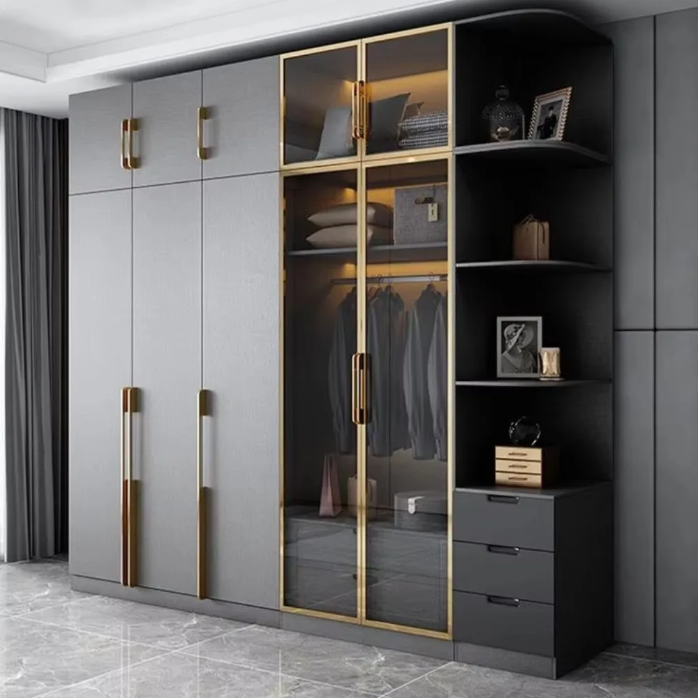 Customized Closet Systems Modern Clothes Storage Cabinets Set Bedroom Furniture Wardrobe Walk in Closet