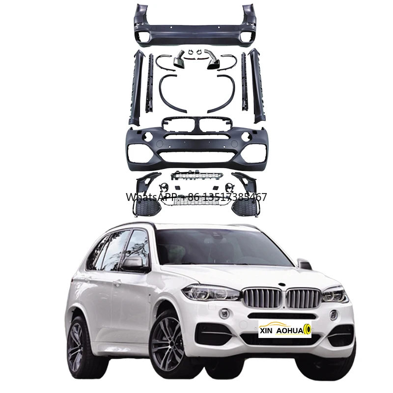

Лидер продаж, комплект кузова бампера MT для BMW F15 2014-2018, обновленный комплект M-Tech, решетка переднего и заднего бампера, боковые юбки выхлопной системы