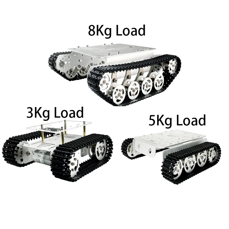 3Kg 5Kg 8Kg Load Tracked Mobile Tank Chassis Open Source DIY Kit Programmable Robotic Tank Without / With Electronic Control Kit