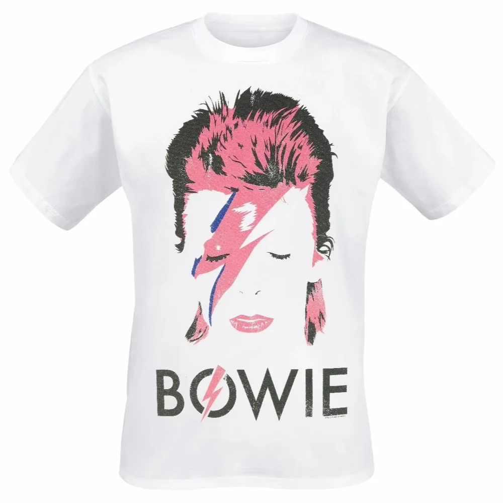 

Men's Retro T-Shirt with David Bowie Aladdin Sane Lightning Classic Graphic Print Creative Inspiration Featuring Rock Art Fans