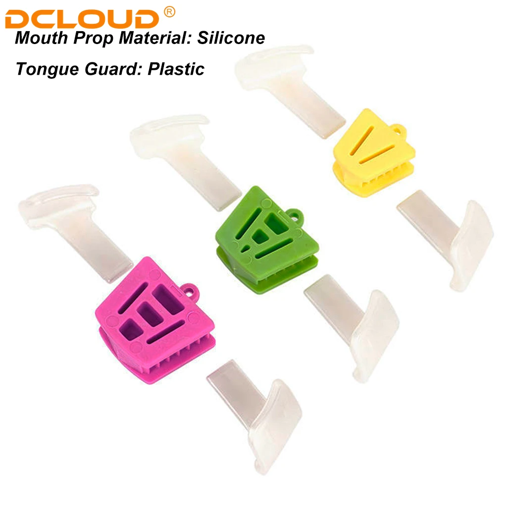 

Dental Occlusal Pad Silicone Mouth Props with Tongue Guard Bite Pads Blocks Autoclavable Dentist Oral Retractor Ortho Tools