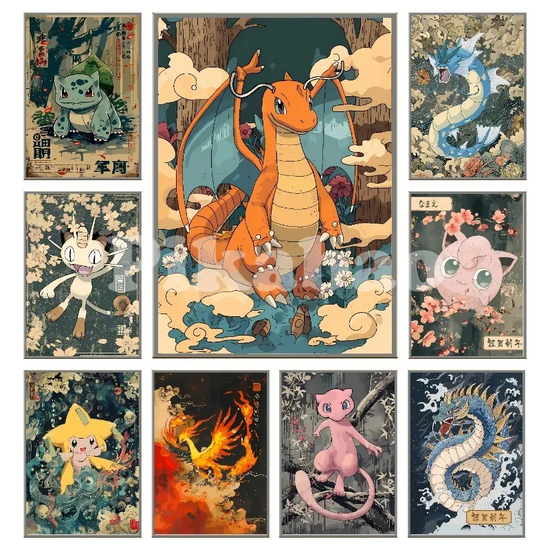 Print On Canvas Pokemon Charizard Wall Art Home Modern Living Room Friends Gift Decoration Paintings Decorative Aesthetic Poster