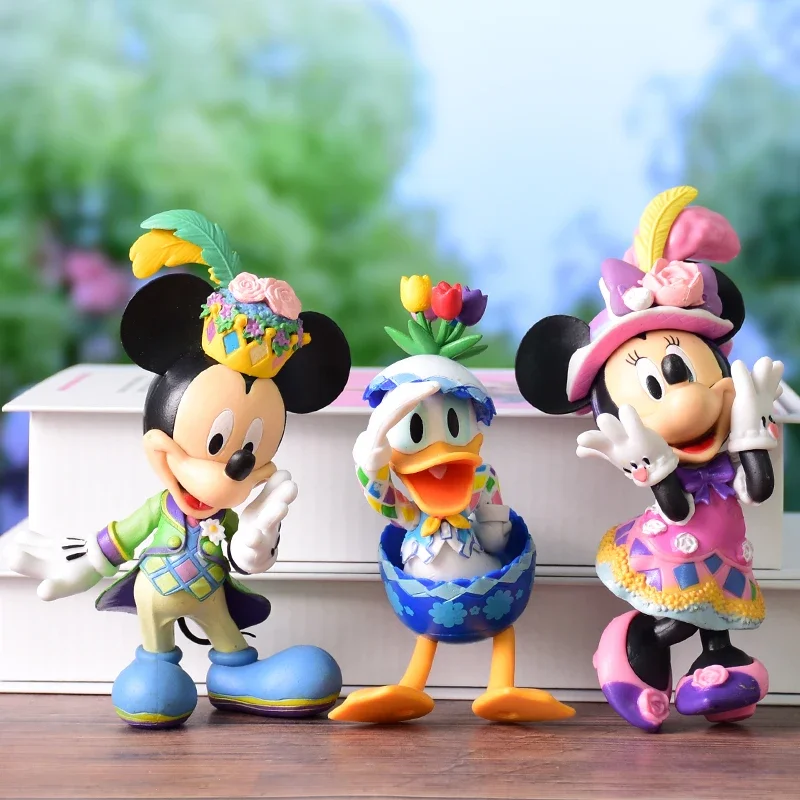 Disney Mickey Minnie Mouse Daisy Pato Donald figura de acción vestidos de novia figura de PVC adornos de juguete regalo de Navidad para niños