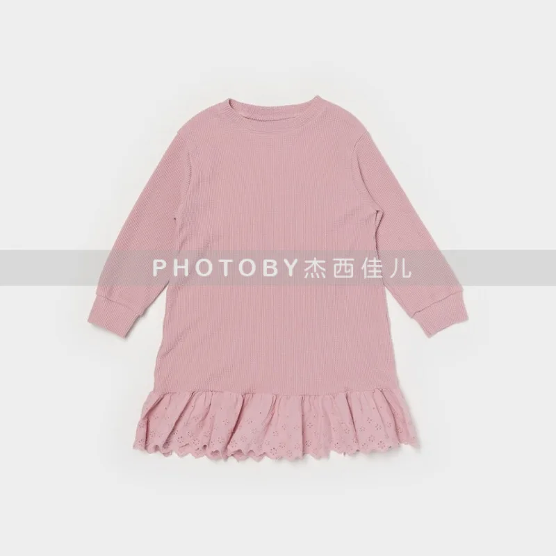 الفتيات الخريف الشتاء الهراء فستان 2025 جديد الكورية المألوف بسيط عادية اليومية بلون المرقعة فستان بكم طويل #2