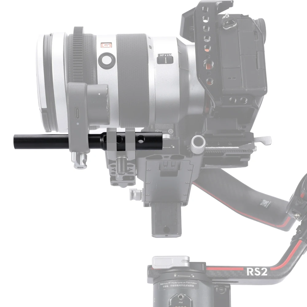 Niceyrig 15MM to 12MM Rod (4.72 Inch) with 1/4''-20 Thread Holes for Follow Focus and DJI RS Focus Motor 