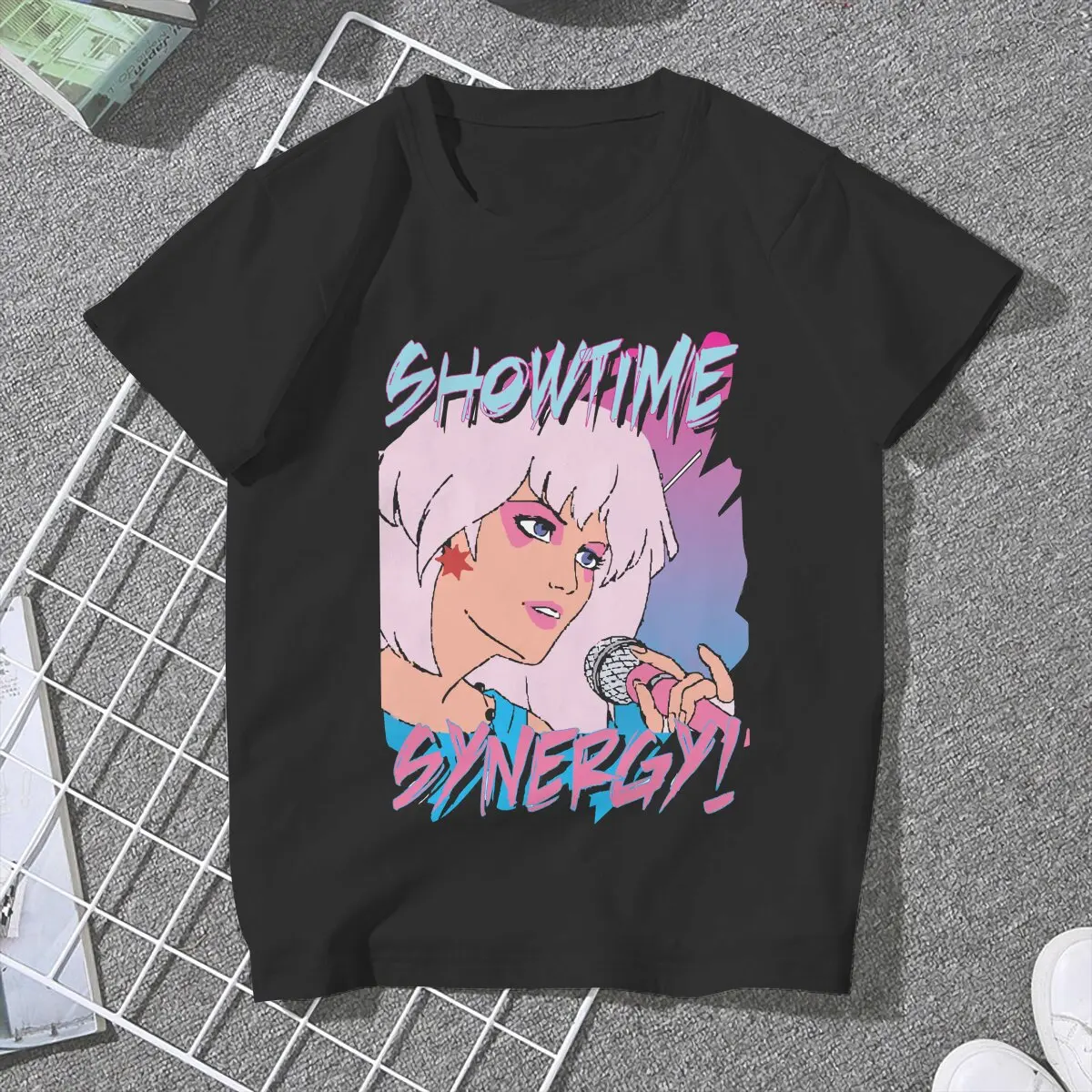 Showtime Synergy Misfits 80s Party Mask Classic Female Shirts Jem And The Holograms TV Large Vintage Women Clothes