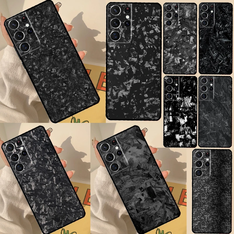 Forged Carbon Pattern Case For Samsung Galaxy S23 S22 Ultra Note 20 S21 Ultra S9 S10 Note 10 Plus S20 FE Phone Cover