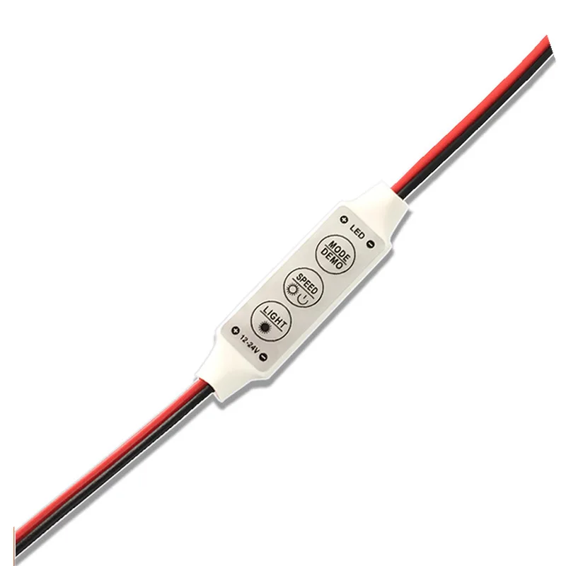 YOUCENT DC12V-24V Mini 3keys Led Controller Dimmer Driver to Control Single Color Led Strip Light SMD 2835 3528 5050 5630 3014