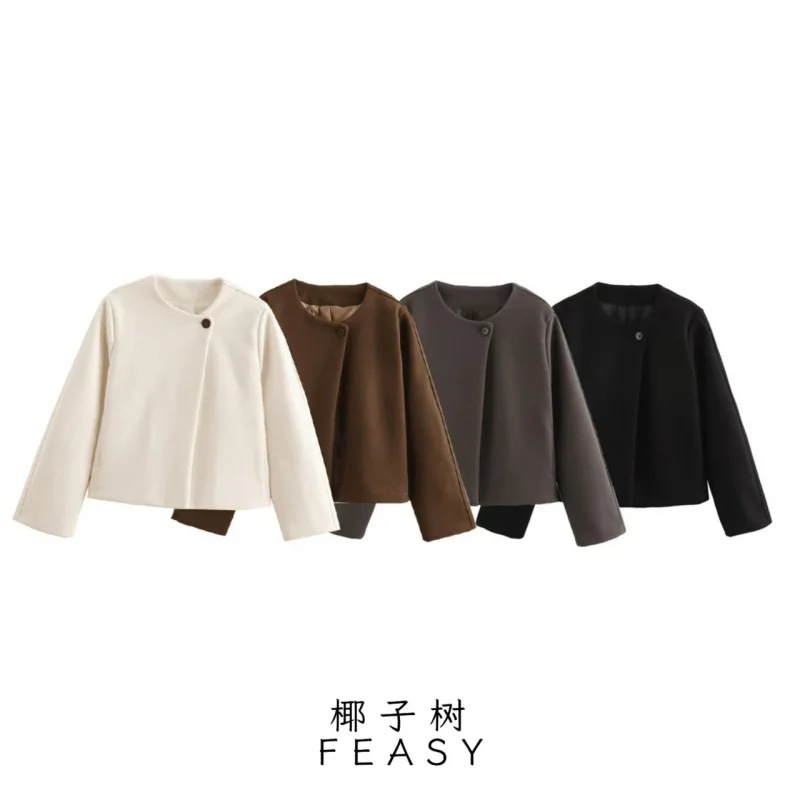 

Trade European and American Women's Fashion2024Autumn and Winter New Street Fashion Thickened Woolen Coat