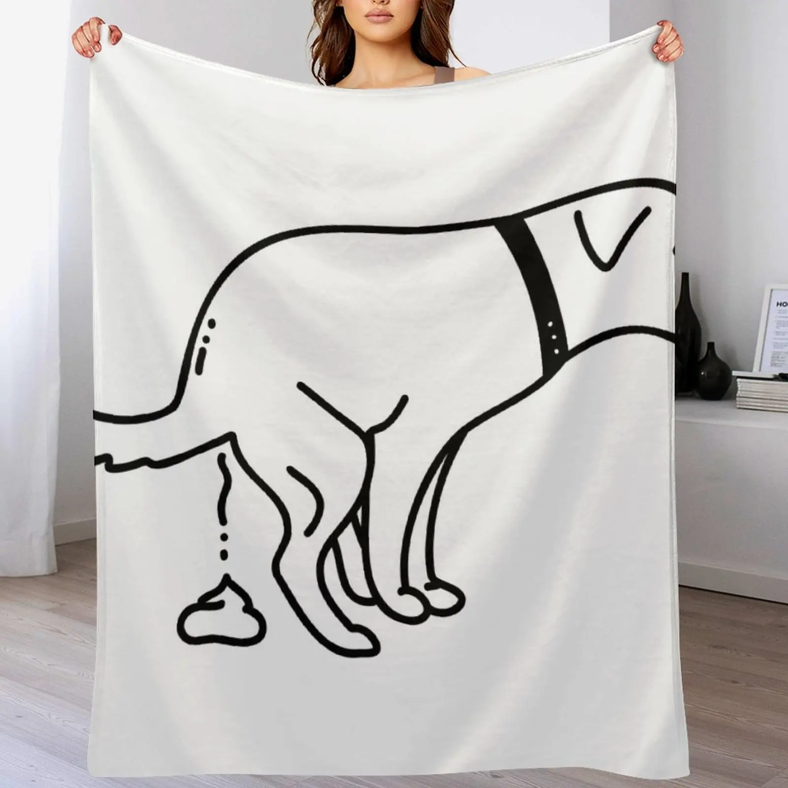 Dogs Pooping Throw Blanket