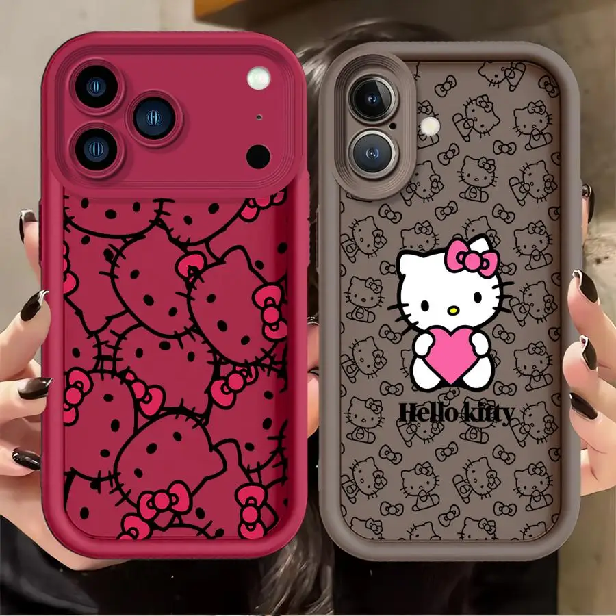 

Case for Apple iPhone 17 Pro Max 16e 16 15 11 13 Mini XR Air XS 12 14 Plus Phone Cover Sanrio Cartoon Hello Kitty