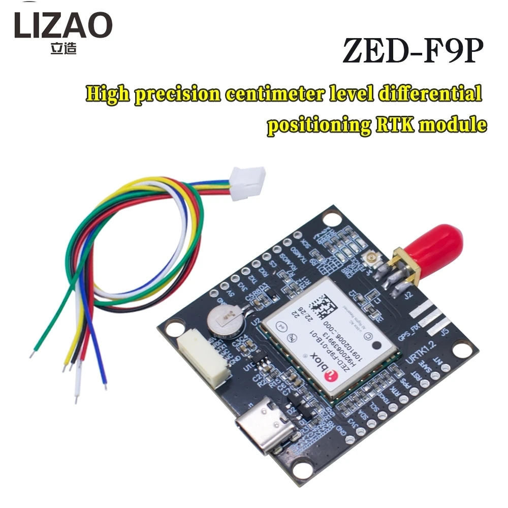 ZED-F9P Centimeter-Level RTK Differential Positioning Module, Multi-Constellation GPS/GLONASS/BDS Receiver with Type-C Interface
