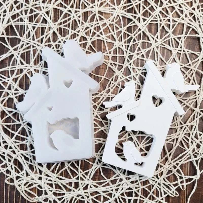 

Easters Molds Bird House Silicones Mould Ornament Molds Casting Mould Craft Supplies for Home Decorations Y5GB