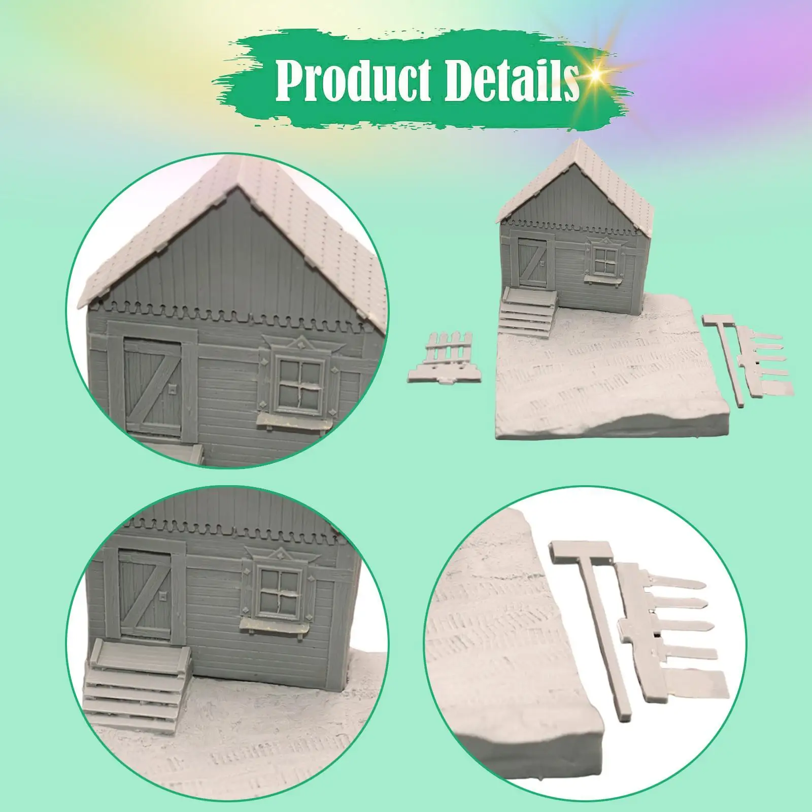 1:72 kit de modelo de casa em miniatura, modelo de construção, brinquedo em branco, sem pintura, layout de cena diy para hobbyist, artesanato, modelagem