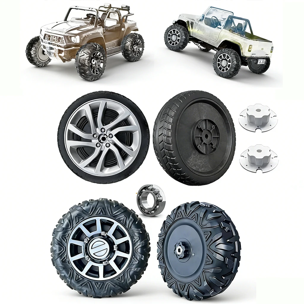 1PCS 33cm/13\'\' and 26cm/10\'\' Tire for Children\'s Electric Toys, Ride On Toys Car Wheels, 1.2CM/0.47in Aperture