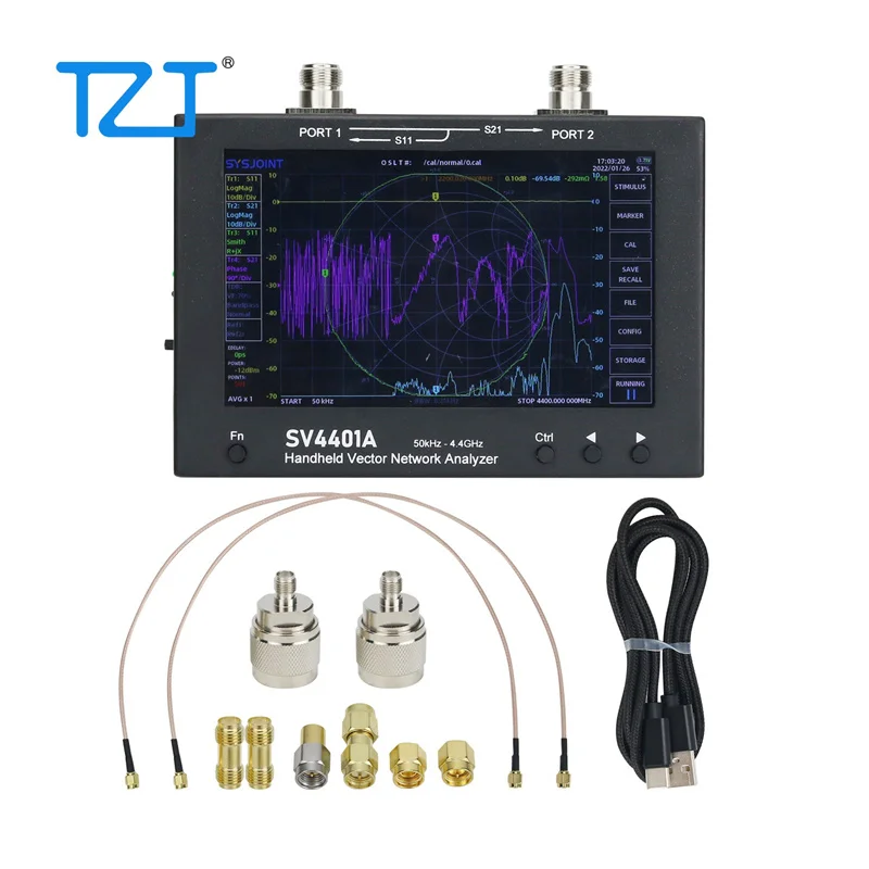 

TZT SV4401A 50KHz-4.4GHz VNA Analyzer Vector Network Analyzer 100DB Dynamic International Version