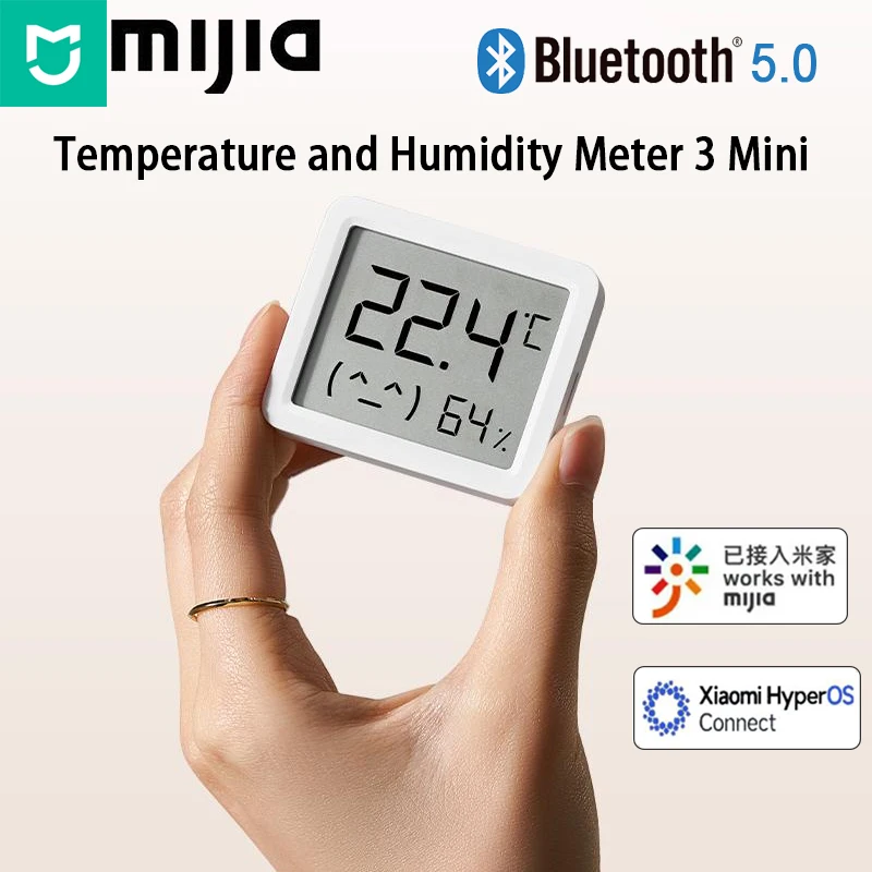 

Умный измеритель температуры и влажности Xiaomi Mijia 3, мини 2,1-дюймовый ЖК-цифровой дисплей, высокоточный датчик мониторинга, работа, приложение Mi Home