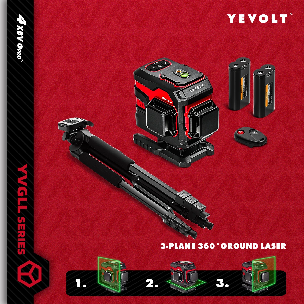 

YEVOLT 3-слотный 12-линейный лазерный уровень Plumb & Level с динамической компенсацией самовыравнивающегося мраморного пола, высокая точность, длина 30 м, Ran